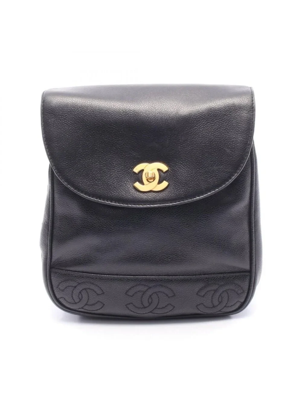 CHANEL | Bags | Chanel Backpack Triple Cc Logo Black Caviar  display picture 1